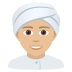 👳🏼 person wearing turban: medium-light skin tone display on JoyPixels